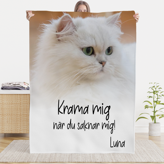 Coral Fleece Blanket Krama mig när du saknar mig. (Cat)